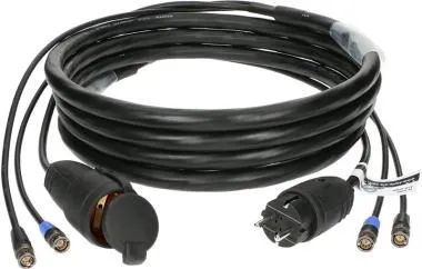Klotz 6G SDI videó és táp 3G1.5 hibrid kábel 2 x UHD BNC + Schuko - 20m