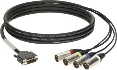 Klotz CATLink RACK rozbočovací kabel D-Sub 15p na 4 x XLR 3p - 0,9m