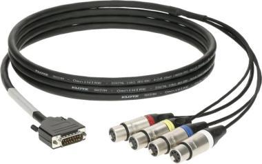 Klotz kabel CAT multicore, D-Sub 15p na 4 x XLR 5p, 1,5m
