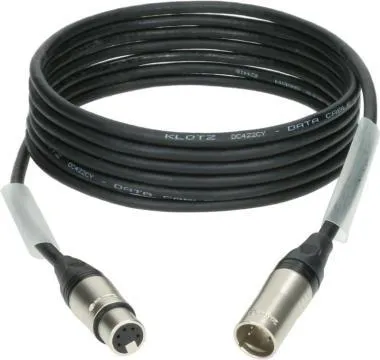 Klotz DC422CY dupla árnyékolt DMX kábel XLR 5p mama/papa nikkel (minden pin bekötve) Klotz - 20m