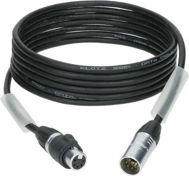 Klotz DMX kabel, dvojité stínění, XLR 5p, IP65, 1m