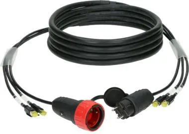 Klotz CAT7 és táp 3G1.5 hibrid kábel 2 x RJ45 + Schuko - 15m