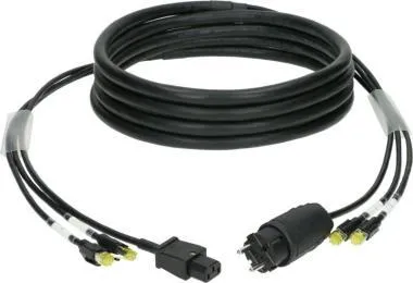 Klotz CAT7 és táp 3G2,5 hibrid kábel 2 x RJ45 + Schuko => IEC - 25m