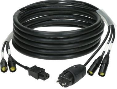 Klotz hybridní kabel CAT7 a napájení 3G2,5 2 x etherCON + Schuko => IEC - 25m