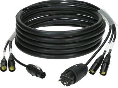 Klotz hybridní kabel CAT7 a napájení 2 x etherCON + Schuko => powerCON TRUE1 - 5m