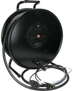 Klotz CAT7 és táp 3G2,5 hibrid kábeldob 2 x etherCON + Schuko => powerCON TRUE1 - 40m