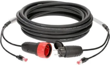 Klotz CAT5e és táp 3G1.5 hibrid kábel 1 x RJ45 + Schuko - 40m