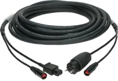Klotz CAT5e és táp 3G1.5 hibrid kábel 1 x etherCON + Schuko => 1 x etherCON + IEC - 5m