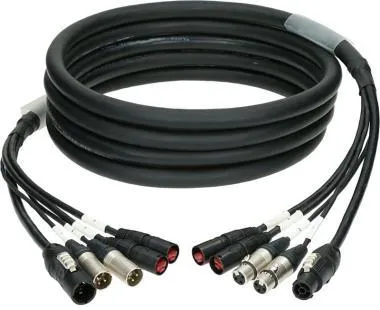 Klotz CAT5e és audió és táp 3G2.5 hibrid kábel 2 x etherCON + 2 x XLR 3p + powerCON TRUE1 - 5m