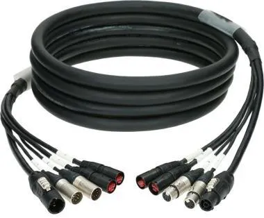 Klotz CAT5e és DMX és táp 3G2.5 hibrid kábel 2 x etherCON + 2 x XLR 5p + powerCON TRUE1 - 5m