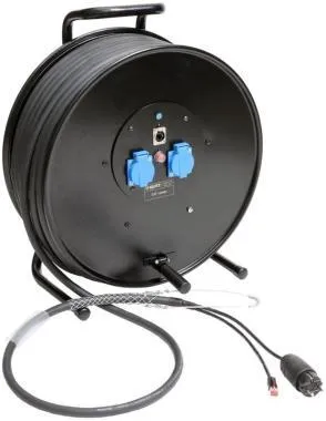 Klotz CAT5e és táp 3G1.5 hibrid kábeldob 1 x RJ45 => etherCON + Schuko - 2,4m