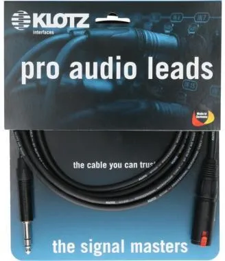 Klotz fejhallgató hosszabbító jack 6,35 mm - jack 6,35 mm - 2m