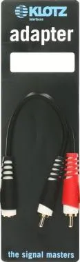 Klotz TRS aljzat 3,5 mm, sztereó - 2x RCA Y adapter - rövid - 0,2m