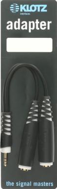 Klotz Y-kabel 3,5 mm - 2x 6,35 mm jack, kompaktní, 0,2m