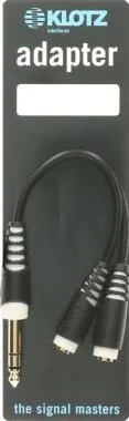 Klotz TRS 6,35 mm - 2x TRS aljzat 3,5 mm fejhallgató elosztó - kompakt - 0,2m