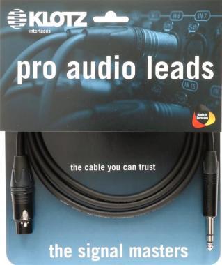 Klotz kabel - symetrický, Neutrik XLR na jack, 5m
