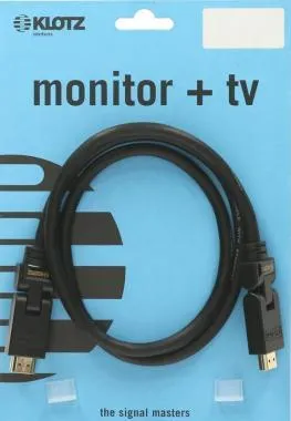 Klotz HDMI nagysebességű Ethernet kábellel, 180º-kal elforgatható csatlakozókkal - 3m