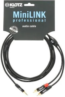 Klotz MiniLink Pro TRS 3,5 mm - 2x RCA Y-kábel - 3m