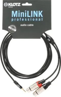 Klotz MiniLink Pro TRS 3,5 mm - 2x XLR mama Y-kábel - 3m