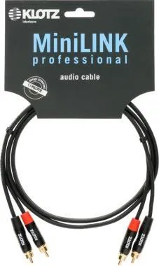 Klotz MiniLink Pro sztereó ikerkábel aranyozott fém RCA dugókkal - 1,5m