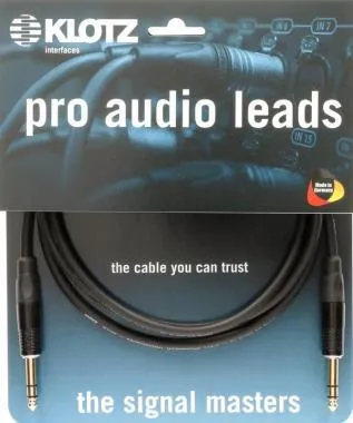 Klotz pro analóg audiokábel - szimmetrikus fém Klotz csatlakozók - aranyozott - 2m
