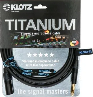 Klotz TITANIUM StarQuad analóg audiokábel Neutrik XLR papa - szimmetrikus Jack - 3m