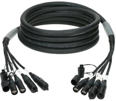 Klotz kabel CAT7, flexibilní, 4x MultiCAT, etherCON - etherCON, 5m