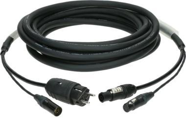 Klotz hybridní kabel DMX a napájení 3G1.5, XLR 3p + Schuko => powerCON TRUE1 - 3m