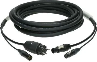 Klotz DMX és táp 3G1.5 hibrid kábel XLR 3p + Schuko => powerCON TRUE1 - 15m