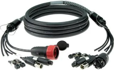 Klotz hibrid kábel 2 x RJ45 + 2 x convertCON + Schuko - SBG húzásmentesítés - 50m