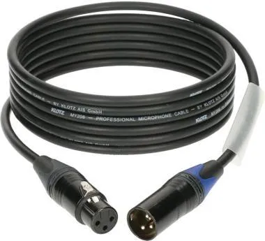 Klotz M1 mikrofonkábel színkódolással XLR 3p mama/papa fekete Neutrik csatlakozók - 6m