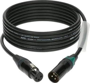 Klotz M1 mikrofonkábel színkódolással XLR 3p mama/papa fekete Neutrik csatlakozók - 5m