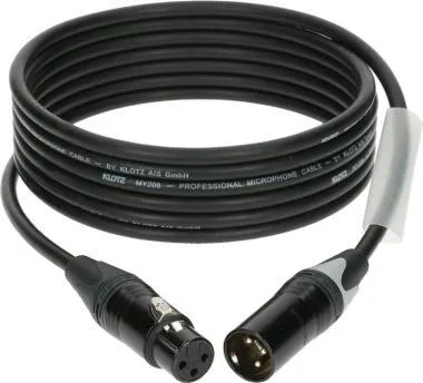 Klotz M1 mikrofonkábel színkódolással XLR 3p mama/papa fekete Neutrik csatlakozók - 15m