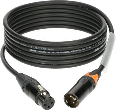 Klotz M1 mikrofonní kabel, barevné kódování, XLR 3p samec/samice, Neutrik konektory - 3m