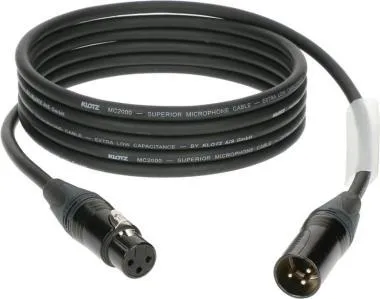 Klotz M2 mikrofonkábel színkódolással XLR 3p mama/papa fekete Neutrik csatlakozók - 30m