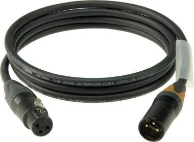 Klotz M2 mikrofonkábel színkódolással XLR 3p mama/papa fekete Neutrik csatlakozók - 1m