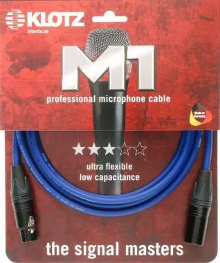 Klotz M1 pro mikrofon kábel XLR 3p mama/papa fekete Neutrik csatlakozók - 2m