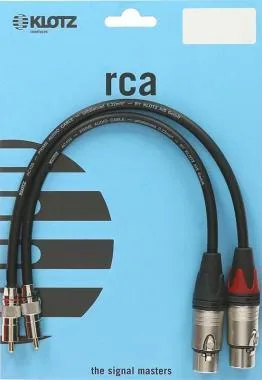 Klotz high-end RCA kábel egyenes RCA és XLR dugókkal - 1,5m