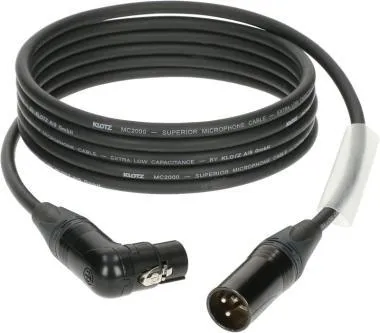 Klotz M2 mikrofonkábel pipa dugóval XLR 3p mama/papa fekete Neutrik csatlakozók - 0,5m