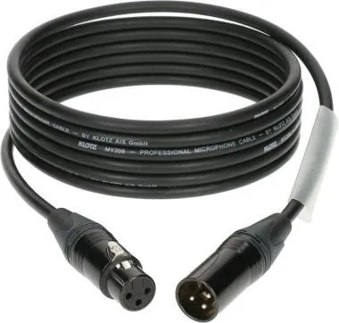 Klotz M1 mikrofonkábel színkódolással XLR 3p mama/papa fekete Neutrik csatlakozók - 10m