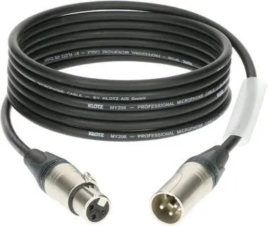 Klotz M1 mikrofonkábel zsugorcsővel, XLR 3p mama/papa nikkel Neutrik csatlakozókkal - 15m