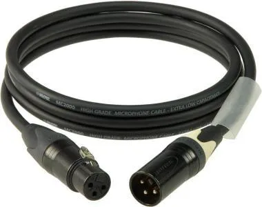 Klotz M2 mikrofonkábel színkódolással XLR 3p mama/papa fekete Neutrik csatlakozók - 10m