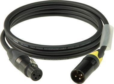 Klotz mikrofonní kabel XLR-XLR, 2m, černé Neutrik konektory, barevné kódování