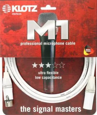 Klotz M1 stúdió mikrofon kábel - iceRock XLR 3p mama/papa fehér Neutrik - 7,5m