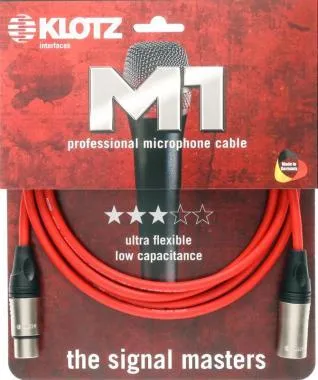 Klotz M1 pro mikrofonkábel XLR 3p mama/papa nikkel Klotz csatlakozók - 15m