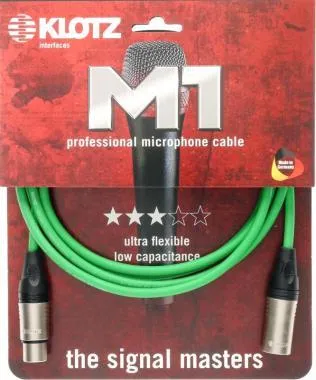 Klotz M1 pro mikrofonkábel XLR 3p mama/papa nikkel Klotz csatlakozók - 20m