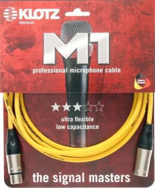 Klotz M1 pro mikrofon kábel XLR 3p mama/papa nikkel Klotz csatlakozók - 1,5m