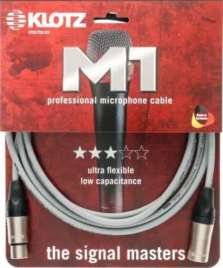 Klotz M1 pro mikrofon kábel XLR 3p mama/papa nikkel Klotz csatlakozók - 20m