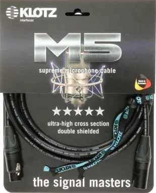 Klotz M5 supreme mikrofonkábel dupla árnyékolással és Neutrik XLR-rel - 1,5m