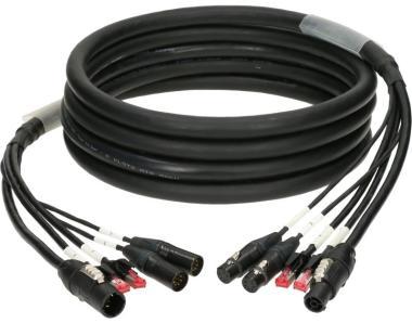 Klotz hybridní kabel CAT5e, DMX, třížilový, 2 x RJ45, 2 x XLR 5p, powerCON TRUE1 - 5m